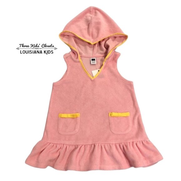 NEW Janie and Jack 12-18m Pink Toweling Terry Hooded Swim Cover Up